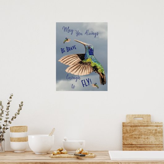 Ruby Toned Hummingbird Poster (Keuken)