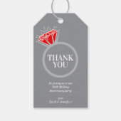 Ruby trouwdag feest ring dank u cadeaulabel (Voorkant)