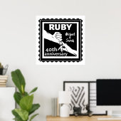 Ruby trouwdag hand houden 40e poster (Thuiskantoor)