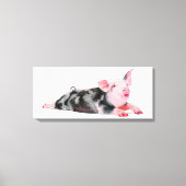 Ruby, Varken met lippenstift print op doek (Voorkant)