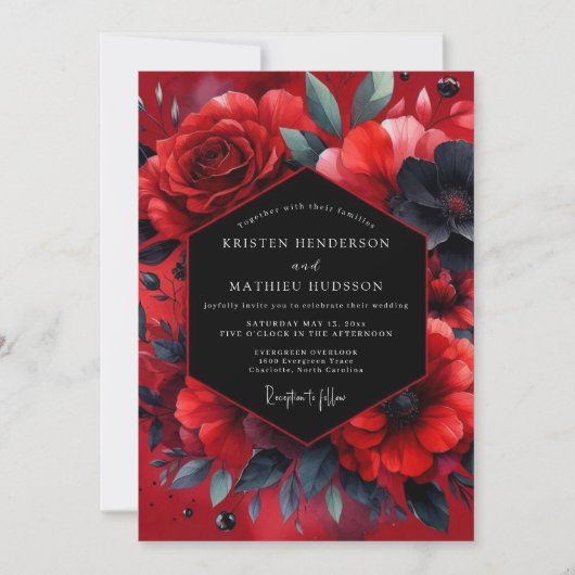 Ruby Vesperale Bruiloft Kaart (Voorkant)