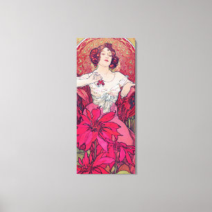 Ruby (Vier juwelen), Alphonse Mucha Canvas Afdruk