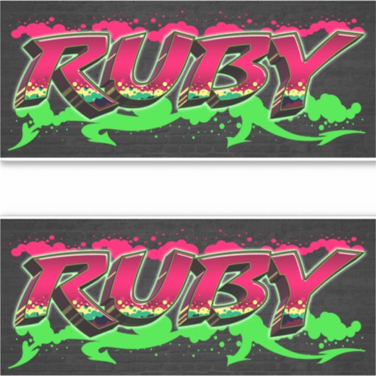 Ruby Vorname Name Graffiti Aufkleber Sticker (Voorkant)