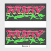 Ruby Vorname Name Graffiti Aufkleber Sticker (Vel)