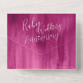 Ruby Wedding 40th photomusic request optie RSVP All In One Uitnodiging (Achterkant)