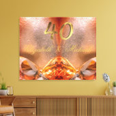 Ruby Wedding 40th Wedding Jubileum Canvas Afdruk (Insitu (Woonkamer))