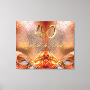 Ruby Wedding 40th Wedding Jubileum Canvas Afdruk
