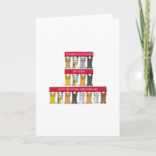 Ruby Wedding Gefeliciteerd Cartoon Katten Kaart