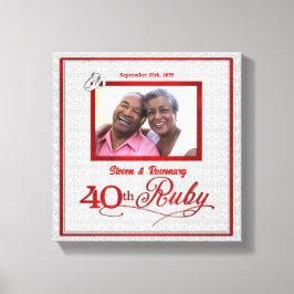 Ruby Wedding Jubileum 11x11-inch 40e foto Canvas Afdruk