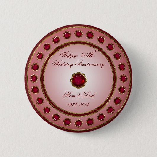 Ruby Wedding Jubileum Button (Voorkant)
