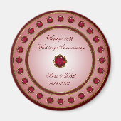 Ruby Wedding Jubileum Magnet Magneet (Voorkant)
