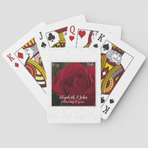 Ruby Wedding Jubileum rode roos Pokerkaarten