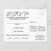 Ruby Wedding | RSVP Crimson Granaat Rood en Zwart Uitnodiging Briefkaart (Achterkant)