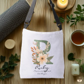 Ruby's Precious Gem - Boho Floral Monogram Crossbody Tas