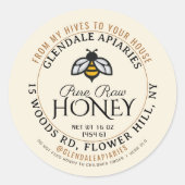 Ruches de la maison Sticker pour le miel cru pur (Devant)