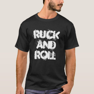 Ruck en Roll Mannen Middelgrote Rugby Slogan T Shi T-shirt