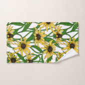 Rudbekia jaune sur blanc (Serviette à main)