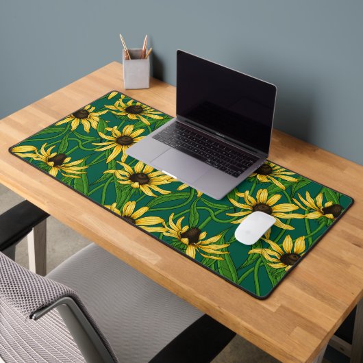Rudbekia jaune sur vert foncé (Bureau 2)