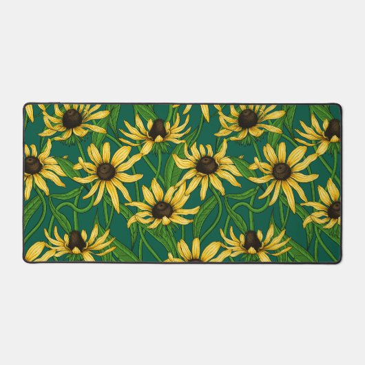 Rudbekia jaune sur vert foncé (Recto)