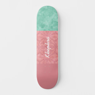 Ruddy Pink Batik en Green Waterverf Skateboard