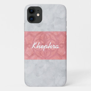 Ruddy Pink Batik Grey Waterverf Naam iPhone 11 Hoesje