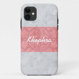Ruddy Pink Batik Grey Waterverf Naam iPhone 11 Hoesje