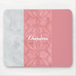 Ruddy Pink Batik Grey Waterverf Naam Muismat