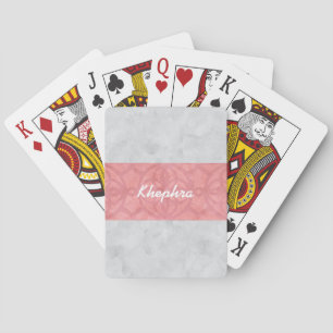 Ruddy Pink Batik Grey Waterverf Naam Pokerkaarten
