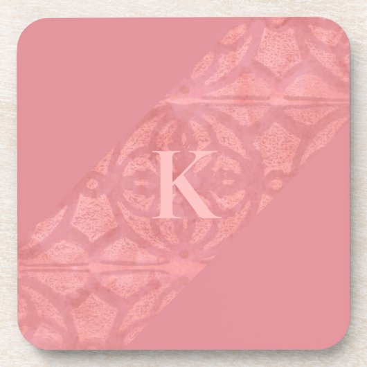 Ruddy Pink Batik Letter Bier Onderzetter (Voorkant)