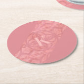 Ruddy Pink Batik Letter Ronde Kartonnen Onderzetter (Gebogen)