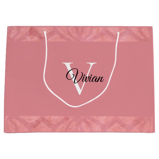 Ruddy Pink Batik Name Monogramed Groot Cadeauzakje (Voorkant)