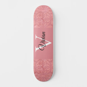 Ruddy Pink Batik Name Monogramed Skateboard