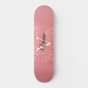 Ruddy Pink Batik Name Monogramed Skateboard