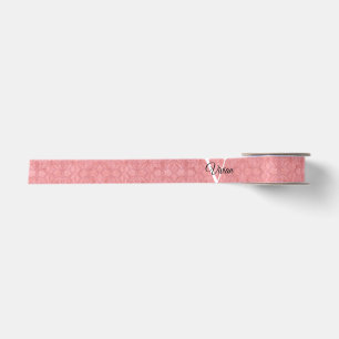 Ruddy Pink Waterverf Monogram Naam Lint