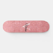 Ruddy Pink Waterverf Monogram Naam Skateboard (Horizontaal)