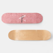 Ruddy Pink Waterverf Monogram Naam Skateboard (Horizontaal)