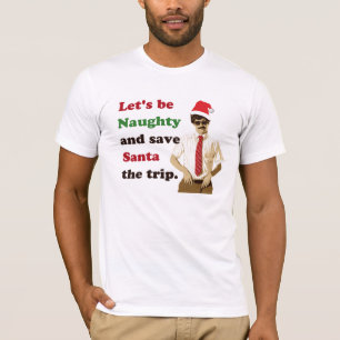 Rude 70's Mustache Santa Man T-shirt
