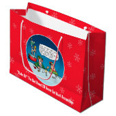 Rude Alf de Rode Nosed Elf grappige kerst Groot Cadeauzakje (Voorkant Gekanteld)