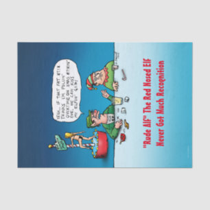 Rude Alf de Rode Ontsnapper Elf Funny Xmas Tissuepapier