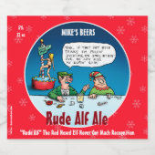 RUDE ALF - Funny Custom Winter Beer Labels Bier Etiket (Enkel label)