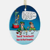 Rude Alf Funny Elf Cartoon Keramisch Ornament (Rechts)