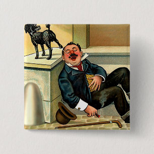 RUDE AWAKENING - hond-kunst Vierkante Button 5,1 Cm