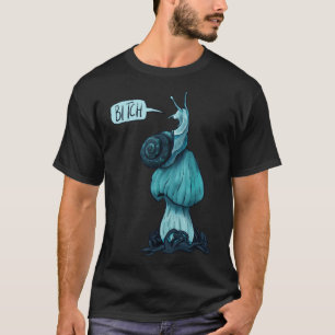 Rude Blue Mushroom Sticker T-shirt