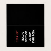 Rude dat je weggaat, goed lullig vinden beter visitekaartjes (Buitenkant ongevouwen)