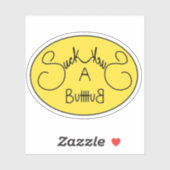 Rude drôle sticker jaune sucer un cul (Feuille)