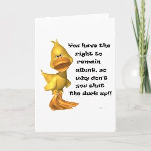 Rude Duck Funny Wenskaart Kaart