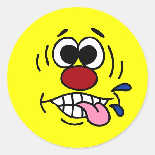 Rude Face Grumpey Ronde Sticker (Voorkant)