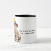 Rude Firefighter Mug Dog Fire Hazard Joke (Centre)