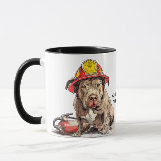 Rude Firefighter Mug Dog Fire Hazard Joke Mok