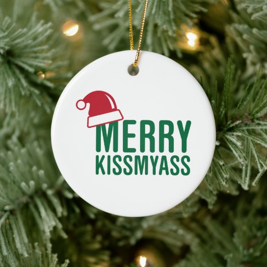 Rude Kerstmis Keramisch Ornament (Boom)